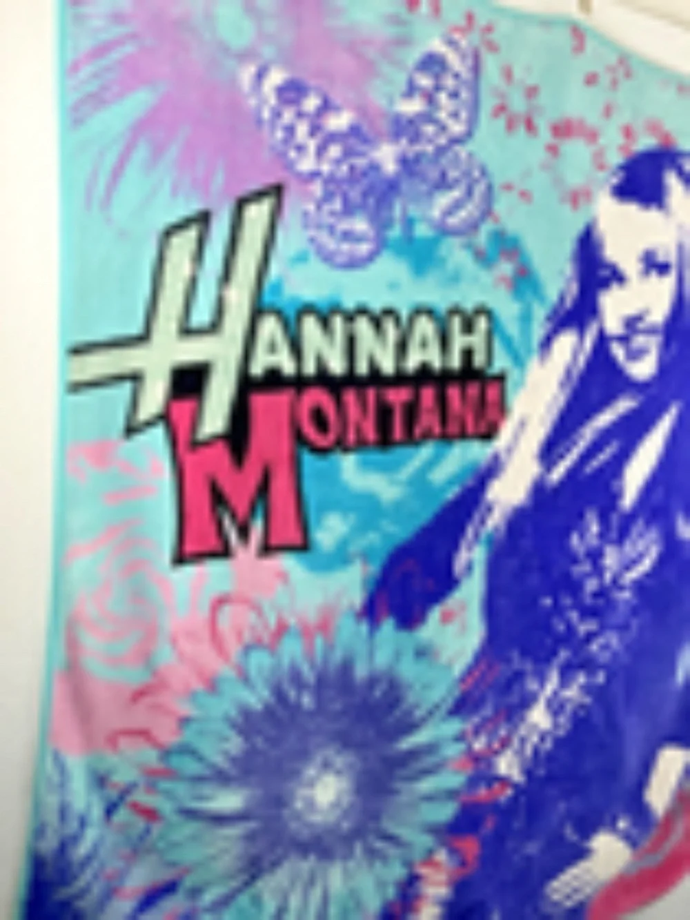 Vintage 2000s Disney Hannah Montana Fleece Throw Blanket Y2K 56 x 48